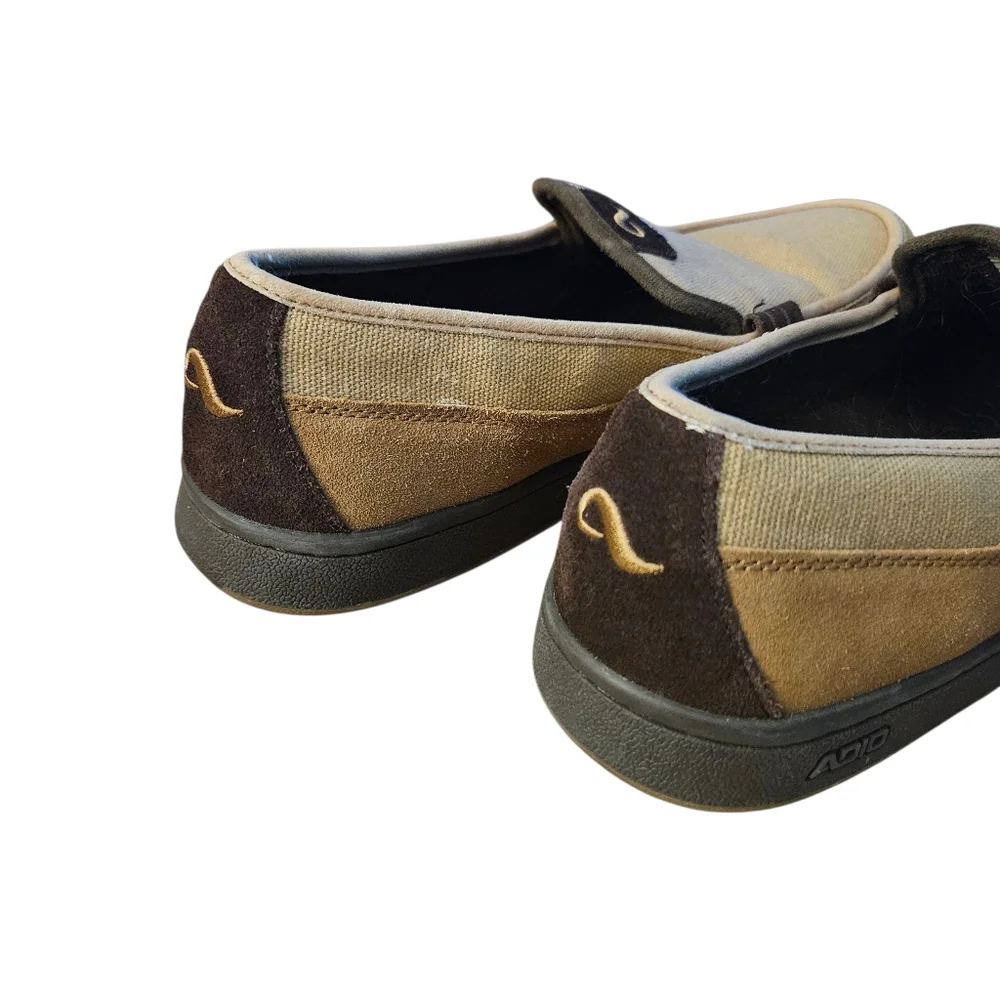 Vintage Men's Adio Skater Shoe Brown & Tan Leather Slip-On Shoes Size 10 USED - Picture 6 of 15